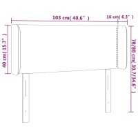 vidaXL LED Kopfteil Schwarz 103x16x78/88 cm Samt