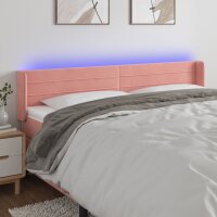 vidaXL LED Kopfteil Rosa 183x16x78/88 cm Samt