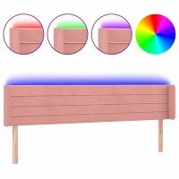 vidaXL LED Kopfteil Rosa 183x16x78/88 cm Samt