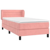 vidaXL Boxspringbett mit Matratze Rosa 80x200 cm Samt