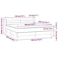 vidaXL Boxspringbett mit Matratze Rosa 180x200 cm Samt