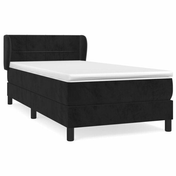 vidaXL Boxspringbett mit Matratze Schwarz 80x200 cm Samt