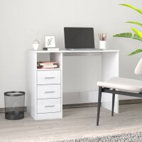 vidaXL Schreibtisch mit Schubladen Hochglanz-Weiß...