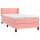 vidaXL Boxspringbett mit Matratze Rosa 100x200 cm Samt