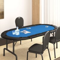 vidaXL Poker-Tischauflage Klappbar 10 Spieler Blau...