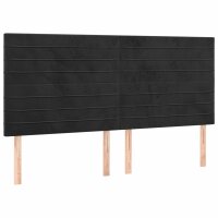 vidaXL Kopfteile 4 Stk. Schwarz 90x5x78/88 cm Samt