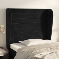 vidaXL Kopfteil mit Ohren Schwarz 93x23x118/128 cm Samt