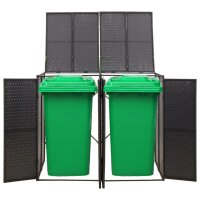 vidaXL Mülltonnenbox für 2 Tonnen Schwarz...