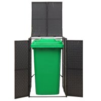 vidaXL Mülltonnenbox für 1 Tonne Schwarz...