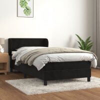 vidaXL Boxspringbett mit Matratze Schwarz 90x190 cm Samt