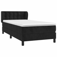 vidaXL Boxspringbett mit Matratze Schwarz 90x190 cm Samt