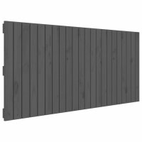 vidaXL Wand-Kopfteil Grau 140x3x60 cm Massivholz Kiefer