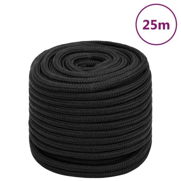 WOWONA Bootsseil Schwarz 18 mm 25 m Polypropylen