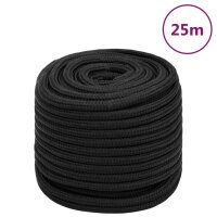 WOWONA Bootsseil Schwarz 18 mm 25 m Polypropylen