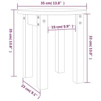 vidaXL Couchtisch &Oslash; 35x35 cm Massivholz Kiefer