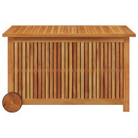 vidaXL Gartentruhe mit Rollen 90x50x58 cm Massivholz Akazie