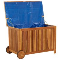 vidaXL Gartentruhe mit Rollen 90x50x58 cm Massivholz Akazie