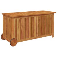 vidaXL Gartentruhe mit Rollen 113x50x58 cm Massivholz Akazie