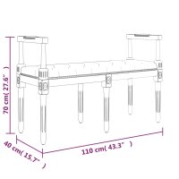 vidaXL Sitzbank Dunkelgrau 110x40x70 cm Samt