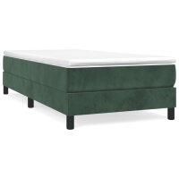 vidaXL Boxspringbett mit Matratze Dunkelgr&uuml;n 90x190 cm Samt