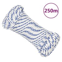 vidaXL Bootsseil Wei&szlig; 3 mm 250 m Polypropylen