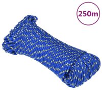 vidaXL Bootsseil Blau 3 mm 250 m Polypropylen