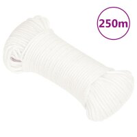 vidaXL Bootsseil Weiß 3 mm 250 m Polypropylen