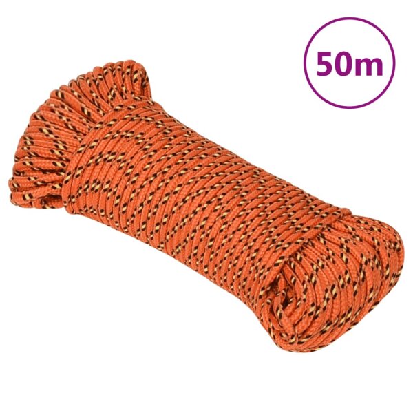 vidaXL Bootsseil Orange 5 mm 50 m Polypropylen