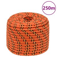 vidaXL Bootsseil Orange 12 mm 250 m Polypropylen