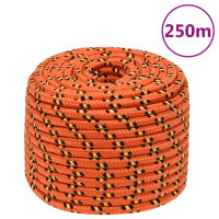 vidaXL Bootsseil Orange 14 mm 250 m Polypropylen