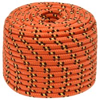 vidaXL Bootsseil Orange 14 mm 250 m Polypropylen