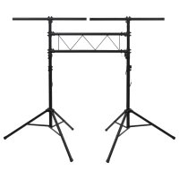 vidaXL Leuchtenstativ Schwarz 238x115x(180-300) cm Stahl