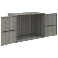 vidaXL Gartenschrank Grau 100x55,5x80 cm Poly Rattan