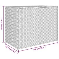 vidaXL Gartenschrank Grau 100x55,5x80 cm Poly Rattan