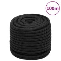 vidaXL Bootsseil Schwarz 18 mm 100 m Polypropylen