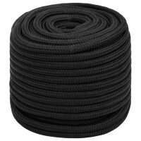 vidaXL Bootsseil Schwarz 18 mm 100 m Polypropylen