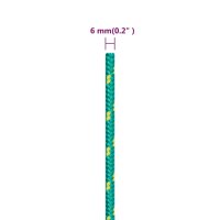 vidaXL Bootsseil Gr&uuml;n 6 mm 50 m Polypropylen