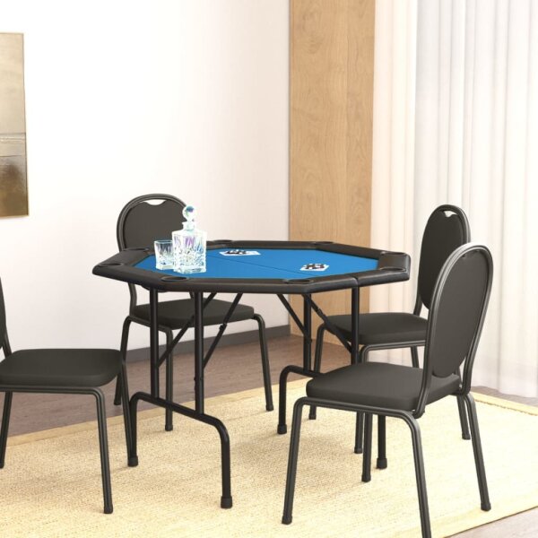 vidaXL Pokertisch Klappbar 8 Spieler Blau 108x108x75 cm