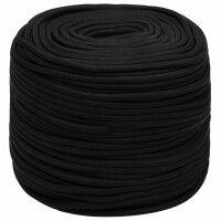 vidaXL Arbeitsseil Schwarz 6 mm 50 m Polyester