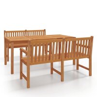 vidaXL 3-tlg. Garten-Essgruppe Massivholz Teak