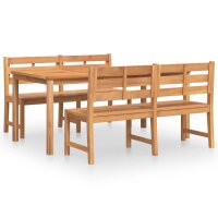 vidaXL 3-tlg. Garten-Essgruppe Massivholz Teak