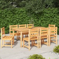 vidaXL 9-tlg. Garten-Essgruppe Massivholz Teak