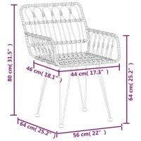 vidaXL 3-tlg. Garten-Essgruppe Schwarz Poly Rattan