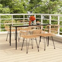 vidaXL 5-tlg. Garten-Essgruppe Poly Rattan