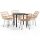 vidaXL 5-tlg. Garten-Essgruppe Poly Rattan