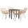 vidaXL 5-tlg. Garten-Essgruppe Poly Rattan