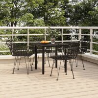 vidaXL 5-tlg. Garten-Essgruppe Schwarz Poly Rattan