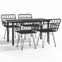 vidaXL 5-tlg. Garten-Essgruppe Schwarz Poly Rattan