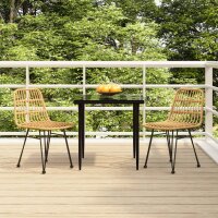 vidaXL 3-tlg. Garten-Essgruppe Poly Rattan