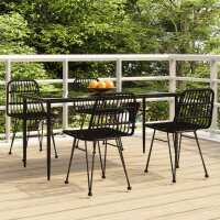 vidaXL 5-tlg. Garten-Essgruppe Schwarz Poly Rattan
